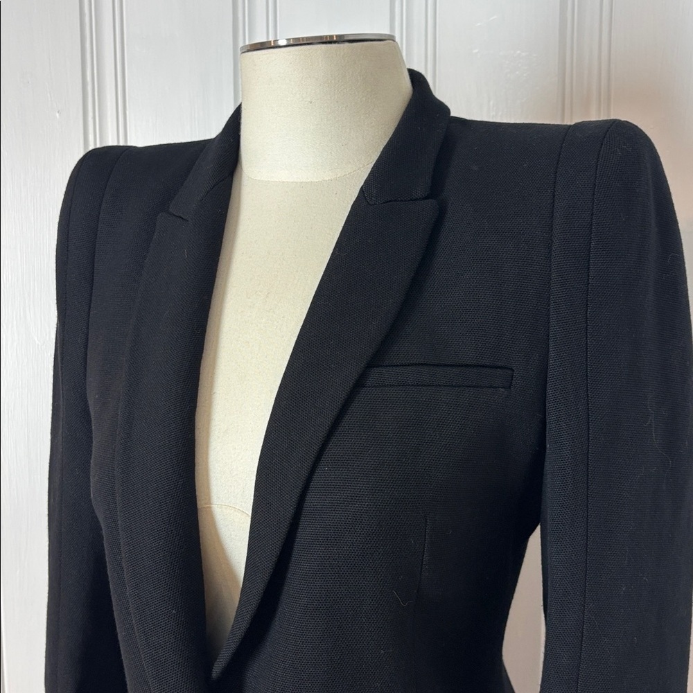 ZARA Woman Black Wool-Blend Structured Blazer Coat – Size M - Picture 4 of 8